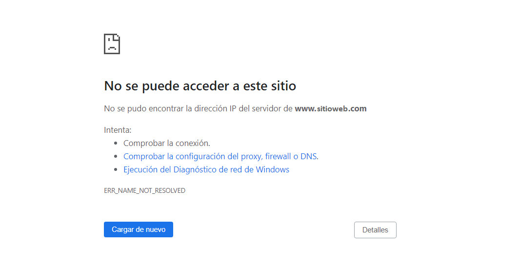 ERR_NAME_NOT_RESOLVED